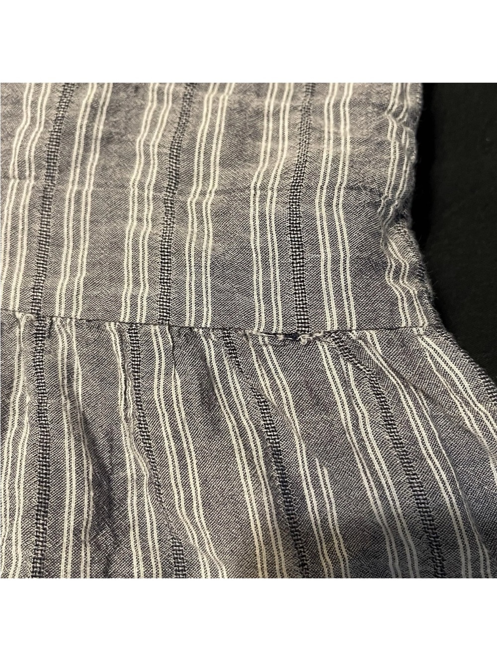 DYLAN Blue & White Striped Midi Dress Size M Cotton Tiered 100% Cotton - Picture 7 of 8